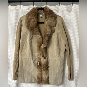 Tan Fur Trimmed Jacket